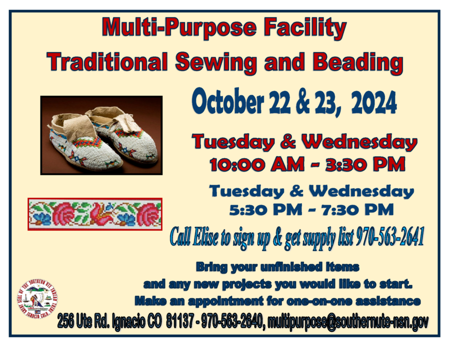 October Traditional Sewing  & Beading Class